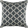 Clearance Charcoal Gray and Ivory Embroidered Throw Pillow