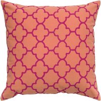 Orange and Pink 18 Inch Throw Pillow