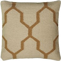 Beige and Natural 18 Inch Throw Pillow