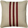 Beige and Red 18 Inch Striped Throw Pillow
