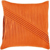 Orange Pleated 22 Inch Throw Pillow