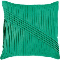 Emerald Green Pleated 22 Inch Throw Pillow