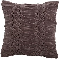 Dark Taupe Embroidered 18 Inch Throw Pillow