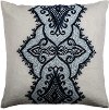 White Cotton Throw Pillow with Applique