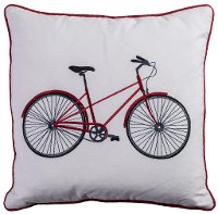 Red Bicycle Throw Pillow