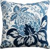 Blue Cotton Casement Velvet Throw Pillow