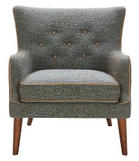 Teal and Brown Transitional Accent Chair - Avanti