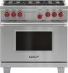 DF366 Wolf 36 Inch Dual Fuel Range - Stainless Steel