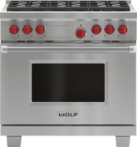 DF366 Wolf 36 Inch Dual Fuel Range - Stainless Steel