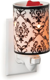 Black and White Damask Pluggable Fragrance Warmer - Candle Warmers