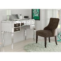 Mirrored Five-Drawer Desk