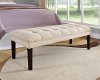 Tan Tufted Bed Bench
