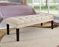 Tan Tufted Bed Bench
