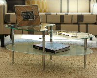 Multi-Level Clear Glass Top Coffee Table