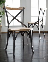 Reclaimed Brown/Black Dining Chair Pair