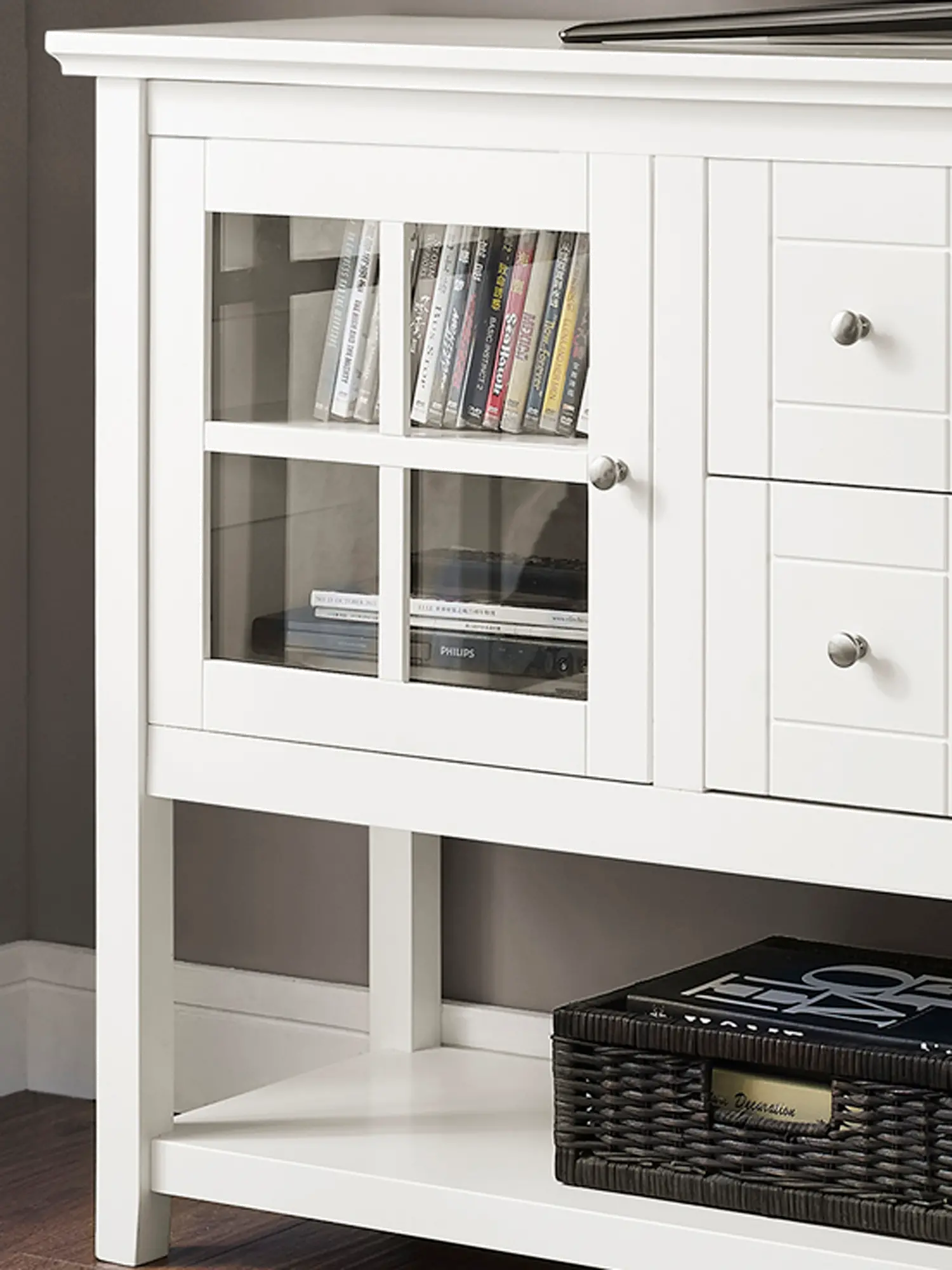 W52C4CTWH White Wood 52 Inch TV Stand-2