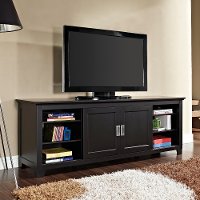 Black TV Stand with Sliding Door (70 Inch)