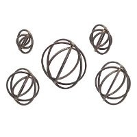 Set of 5 Metal Spheres Wall Decor