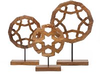 16 Inch Mango Wood Carved Sculpture On Stand