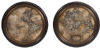 Assorted Round Wall Map Framed