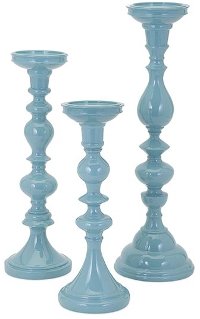 13 Inch Blue Candle Holder