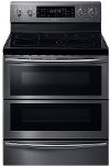 NE59J7850WG Samsung Double Oven Electric Range - 5.7 cu. ft. Black Stainless Steel