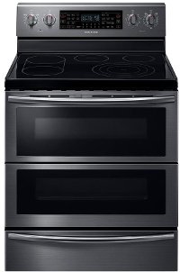 NE59J7850WG Samsung Double Oven Electric Range - 5.7 cu. ft. Black Stainless Steel