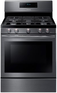 NX58J5600SG Samsung Gas Range with Stovetop Griddle - 5.8 cu. ft. Black Stainless Steel