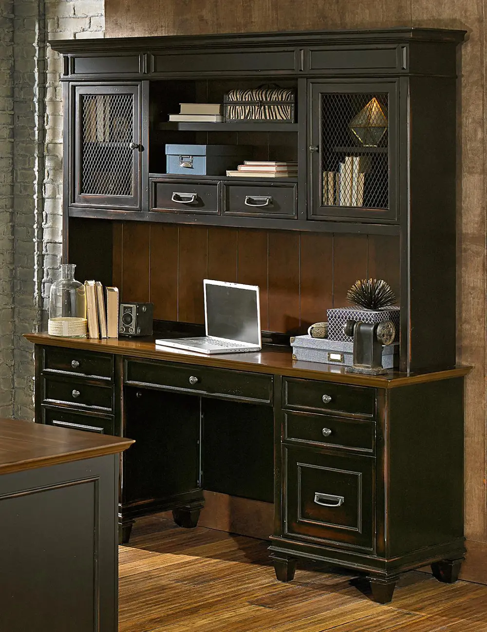 2 Piece Office Desk with Hutch - Hartford-1