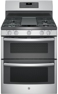 JGB860SEJSS GE 6.8 cu. ft. Free-Standing Double Gas Oven Range - Stainless Steel