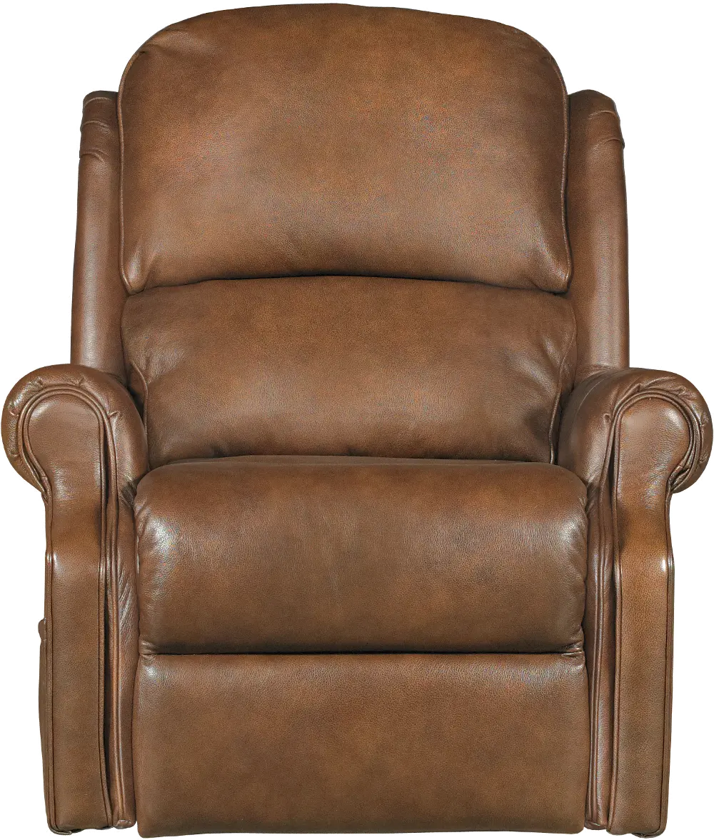 Brown Leather-Match Total Lift Recliner with Heat-1