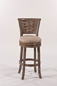 5681-830 Basket-Woven Gold Metallic Silver Bar Stool - Thredson