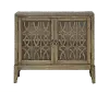 Distressed Brown 2 Glass Door Cabinet