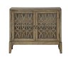Distressed Brown 2 Glass Door Cabinet