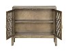 Distressed Brown 2 Glass Door Cabinet-3