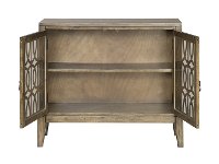 Distressed Brown 2 Glass Door Cabinet-3