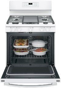 JGB700DEJWW GE 5.0 cu. ft. Gas Convection Range Oven - White-2