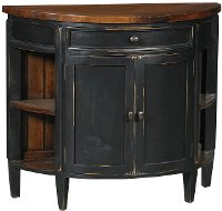 Black Demilune Cocktail Console Cabinet - Aries