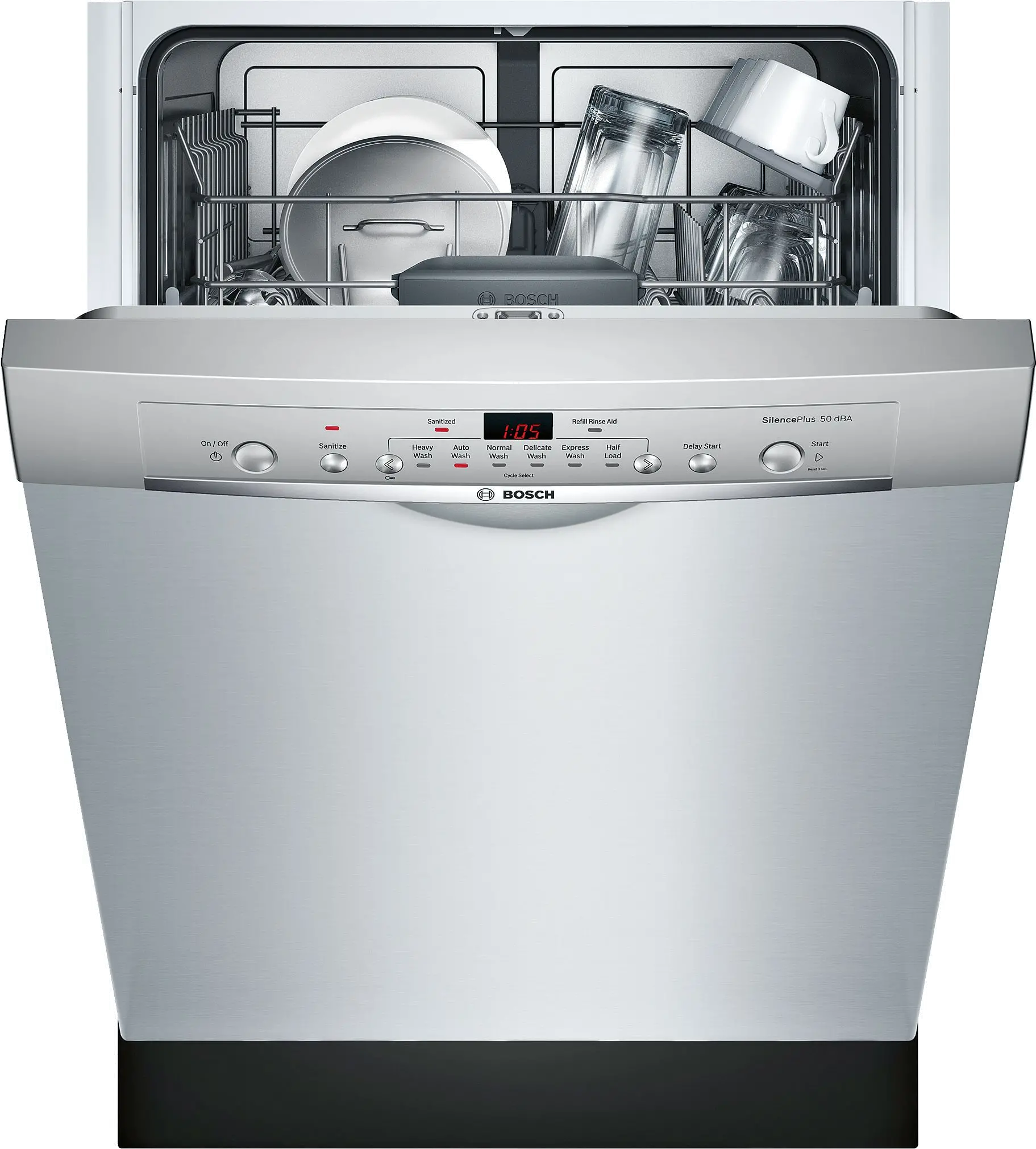 SHE3AR75UC Bosch Ascenta Front Control Dishwasher - Stainless Steel-2