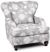 1418ADELESLATE Slate Gray Floral Accent Chair - Adele