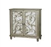 Scrolled Pewter 2 Door Wine Storage Console