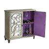 Scrolled Pewter 2 Door Wine Storage Console-2
