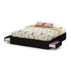 3107249 Black King Platform Bed with Drawers - Step One