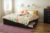 3107249 Black King Platform Bed with Drawers - Step One -3