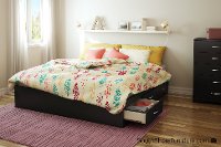 3107249 Black King Platform Bed with Drawers - Step One -3