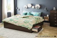 3159249 Chocolate King Platform Bed with 6-Drawers (78 Inch) - Step One -3
