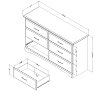 9018010 White 6-Drawer Double Dresser - Callesto -3
