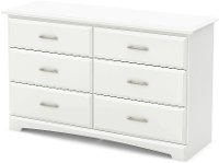 9018010 White 6-Drawer Double Dresser - Callesto