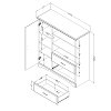 9018045 White Armoire with Drawers - Callesto -2