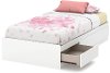 9018A1 Clearance White Twin Mates Bed with 3 Drawers (39 Inch) - Callesto